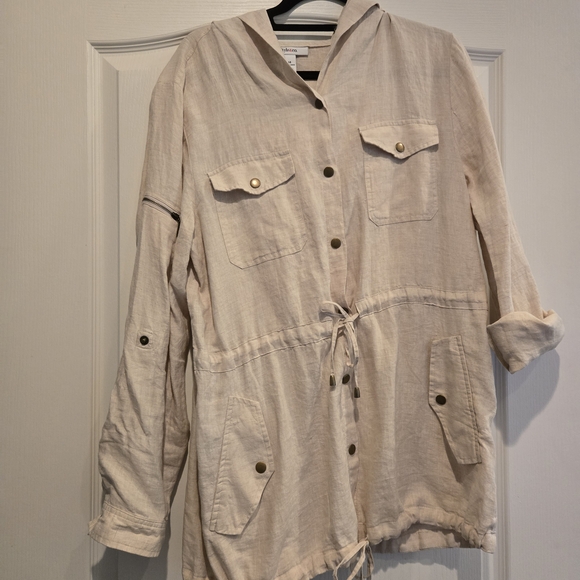 Style & Co. Cream Drawstring Utility Jacket - Picture 1 of 5